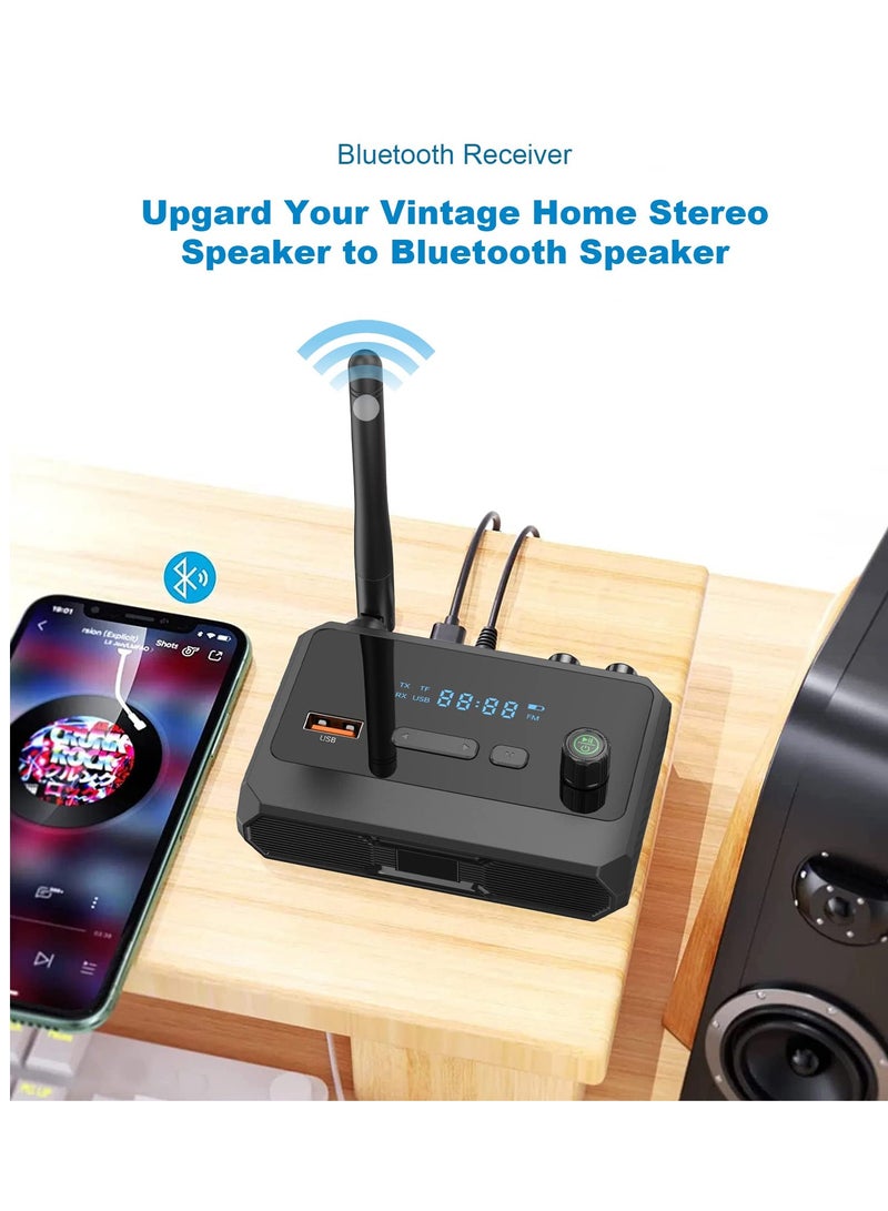 Bluetooth Audio Adapter Transmitter Receiver - Bluetooth 5.1 Transmitter Receiver for TV Home Stereo Bluetooth Adapter for Receiver Wireless Audio Adapter with Low Latency RCA AUX 3.5mm - Image 5
